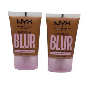 2 NYX PROFESSIONAL  BARE With Me BLUR Skin Tint Foundation - 12 Medium Dark